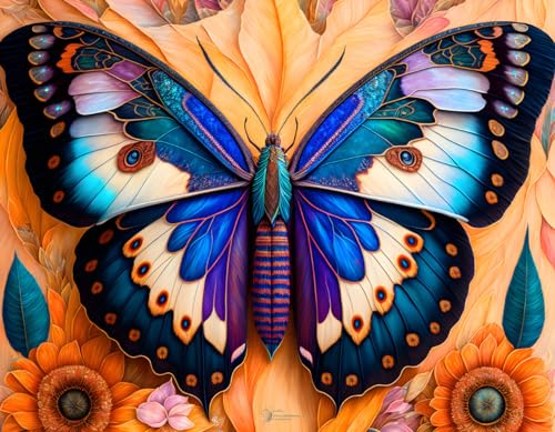Art mural Atlas Moth décoration de salon avec toile patchwork 58 x 90 cm