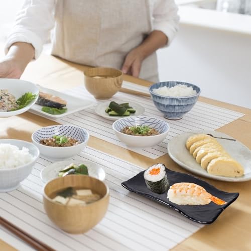 Bandeja japonesa para sushi mediana negra de melamina miniatura 5