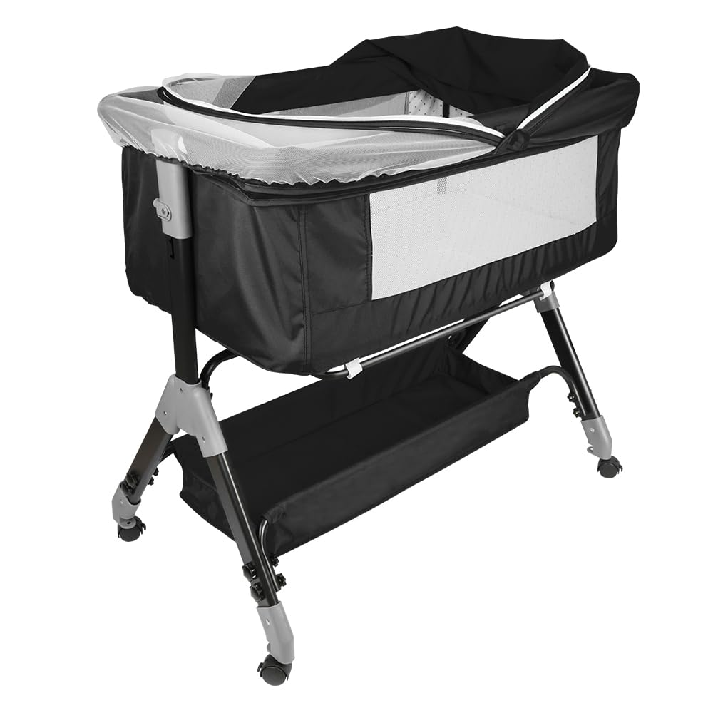 Culla 3 In 1 Fianco Letto Con Dondolo - Regolabile In Altezza, Fino A 25kg - Bianco Sporco - Foto 8