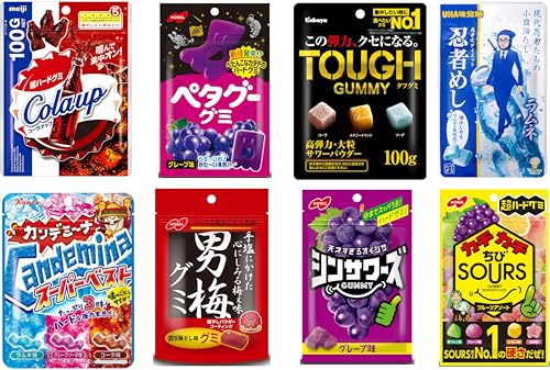 人気 ハードグミ 7種詰め合わせ (コーラアップ・ペタグー・タフグミ・忍者めし・カンデミーナ・男梅・シンサワーズ・ちびサワーズ) 食べ比べ お試し