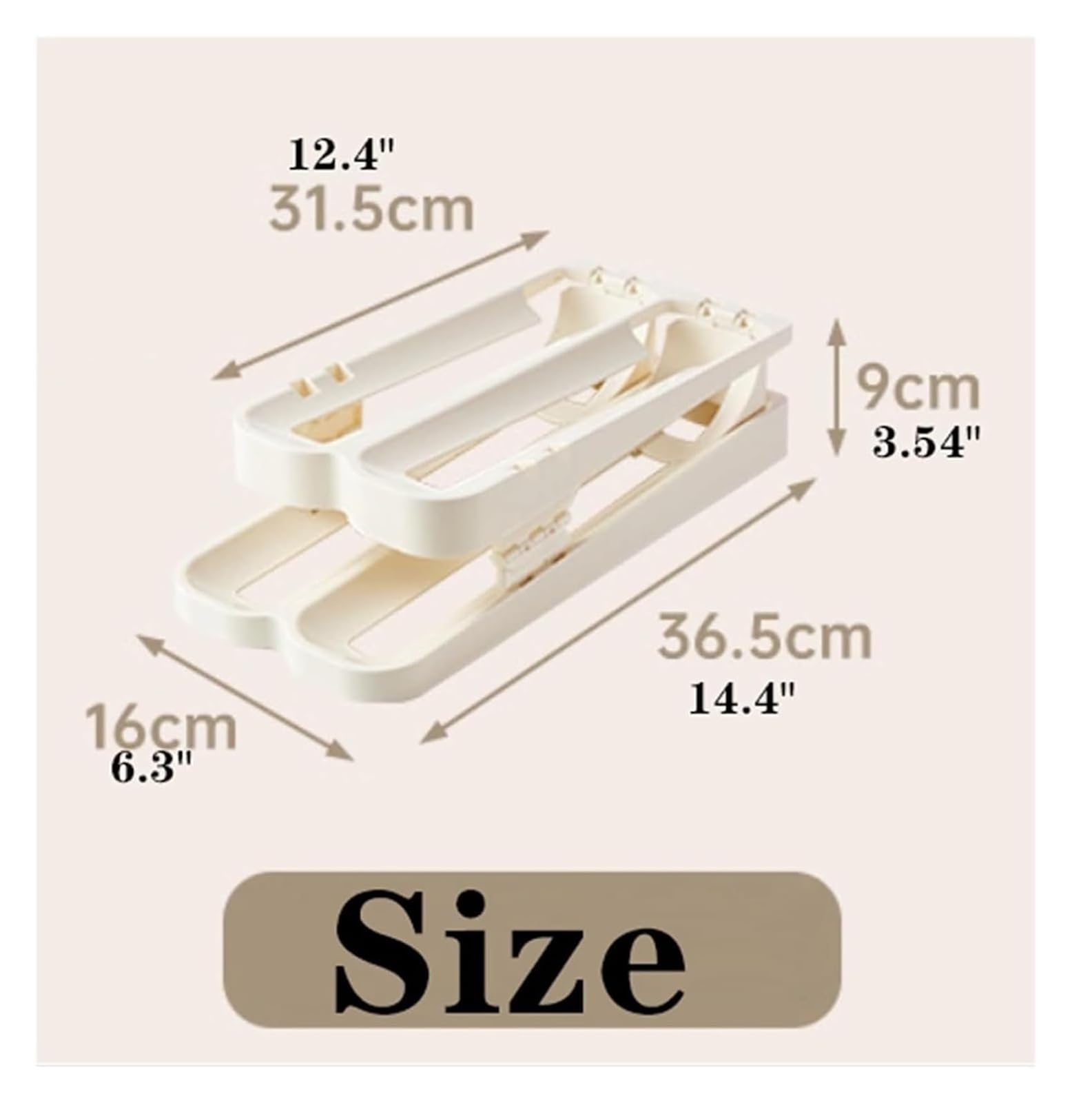 Eierhalter, Automatischer, faltbarer, herunterrollbarer Eierspender mit 2 Etagen for den Kühlschrank-Organizer