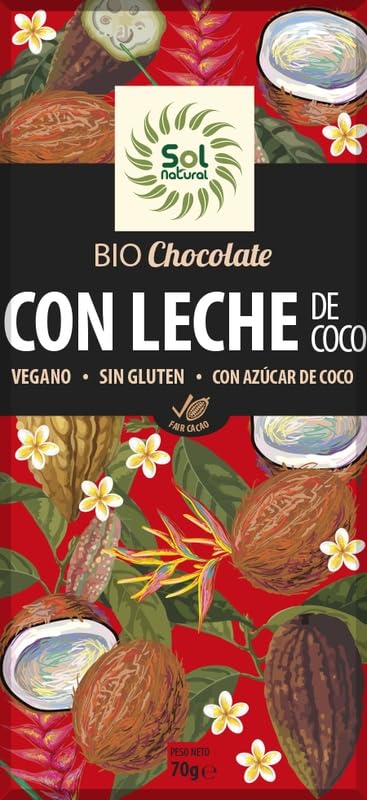 Solnatural Tableta Chocolate Con Leche De Coco Bio 70 G 500 g