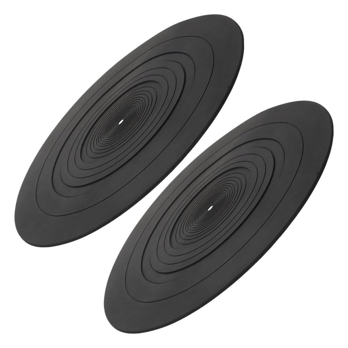 GALPADA 2 Pezzi Tappetino per Giradischi in Silicone Antistatico Nero, Mantiene Pulito e Stabile Piatto, Protezione Delicata per Dischi in Vinile, Accessorio Essenziale per Dj