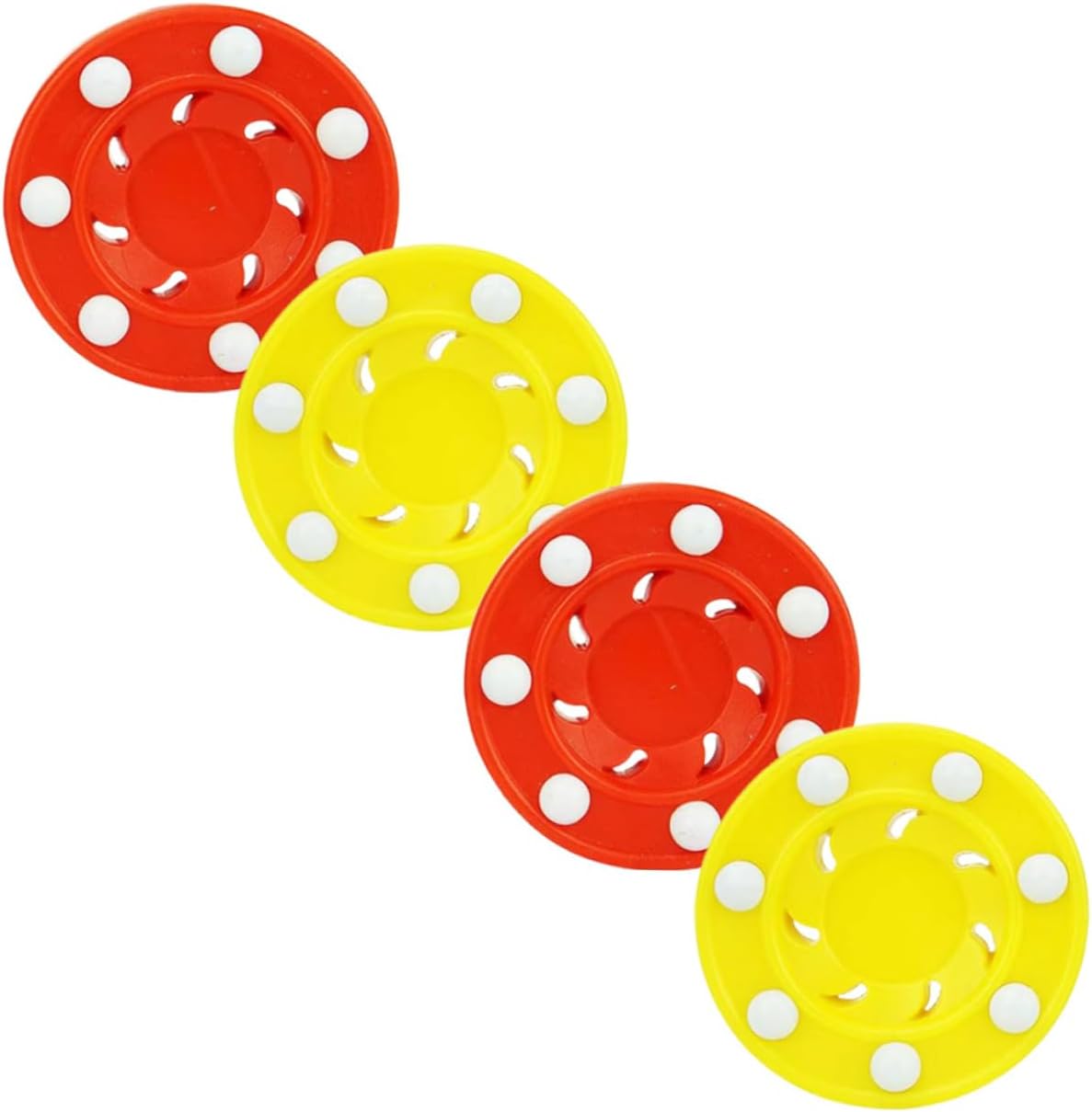4pcs Plastic Ice Hockey Pucks for Training Durable High-Grade Material Smooth Texture for Accurate Shots for Indoor and Outdoor Use Suitable for All Ages