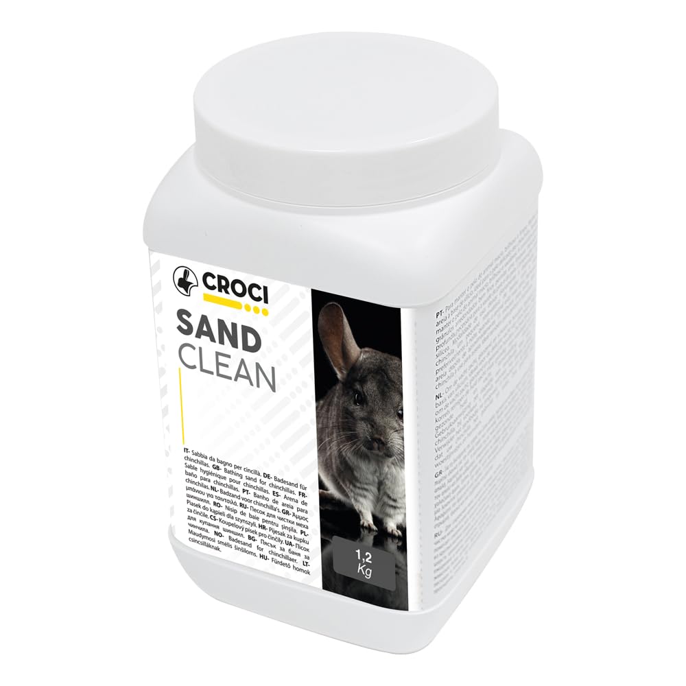 Croci Sand Clean - Sabbia fine per cincilla, criceti e piccoli roditori, a base di silicio, per il pelo dei roditori, 1,2 Kg
