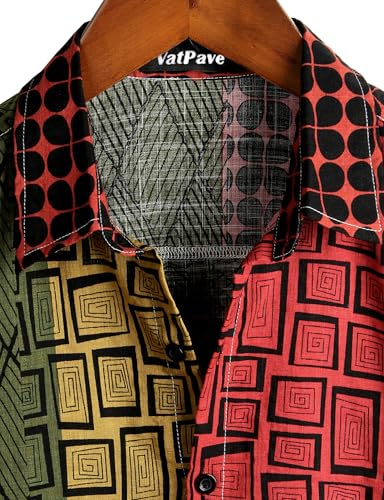 Image of VATPAVE Mens Casual Hawaiian Floral Shirts Short Sleeve Button Down Tropical Shirts Beach Summer Shirts
