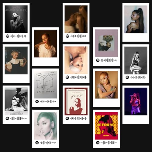 Image of Ariana Grande Polaroids Mini Posters Kit (Set of 15) | Singer Ariana Grande Collage Kit Polaroids Sized POsters (8 x 6 cm) Posters for Phone Accessories, Bedroom, Office, Living room, Dorm (Ariana Grande)