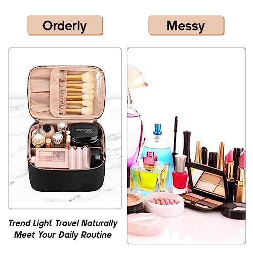 OCHEAL Makeup Bag, Large Capacity Travel Make Up Bag for Cosmetics Vertical Storage,Toiletry Bag for Skincare Makeup Organizer Bag - Image 5