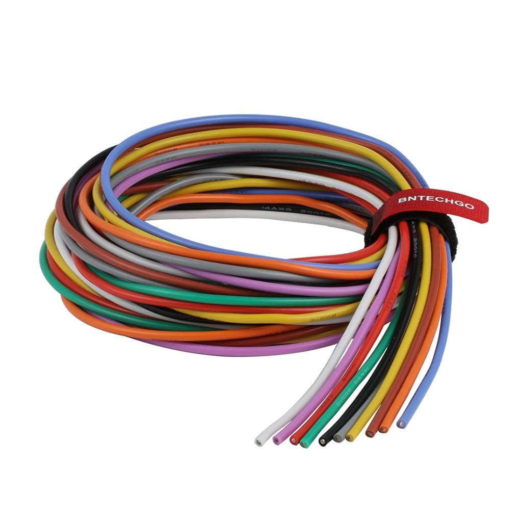 BNTECHGO 14 Gauge Silicone Wire Kit 10 Color Each 5 ft Flexible 14 AWG Stranded Tinned Copper Wire — image 1