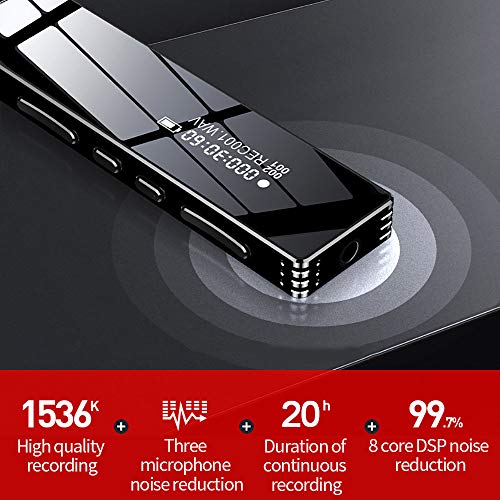 16 GB Digitale Spraakrecorder, Fuobecie Usb Professionele Dictafoon Spraakgestuurde Recorder Met Mp3-speler, Audiorecorder Stereo Hd-opname Voor Lezingen Meeting Class - Image 7