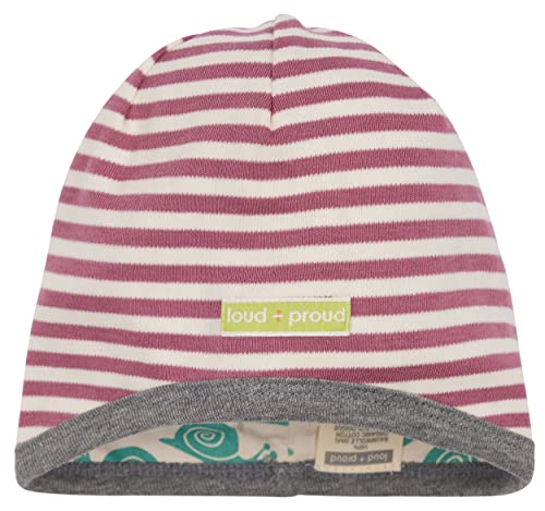 Gorro reversible loud + proud en morado de algodón GOTS para bebés 3