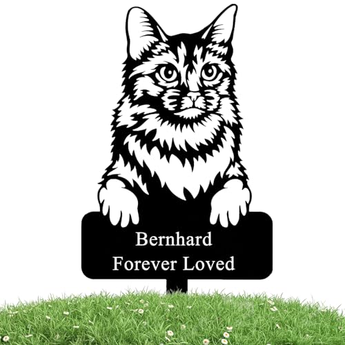 Custom Cat Name Memorial Grave Stake Marker, Custom Cat Garden Metal Stake, Cat Memorial Metal Sign, Personalized Cat Memorial Stake, Outdoor Cat Garden Decor