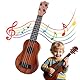 Kindergitarren, Ukulele Kinder, Mini Gitarre für Kinder, mit 4 Verstellbaren Seiten, Kleine Gitarren, Ukulele Gitarre Spielzeug für Kleinkinder, Anfänger (44cm Pfirsichholzfarbe)