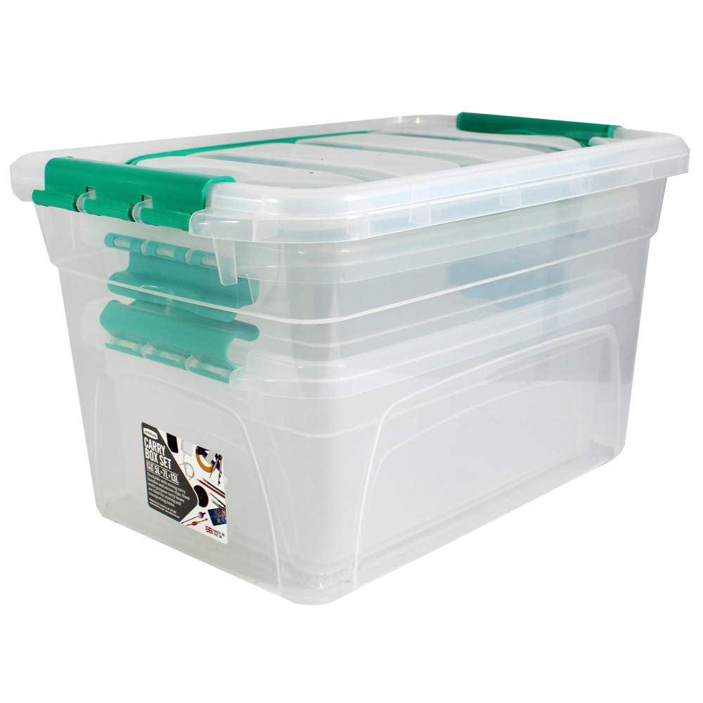 Whitefurze Clear Carry Box Set Of 3