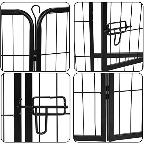 Dog Playpen Dog Fence Outdoor for Large/Medium/Small Dogs 8/16 Panels Indoor Dog Pen 24"/32"/40" Height Metal Dog Exercise Pen Portable Puppy Playpen Pen - Image 7