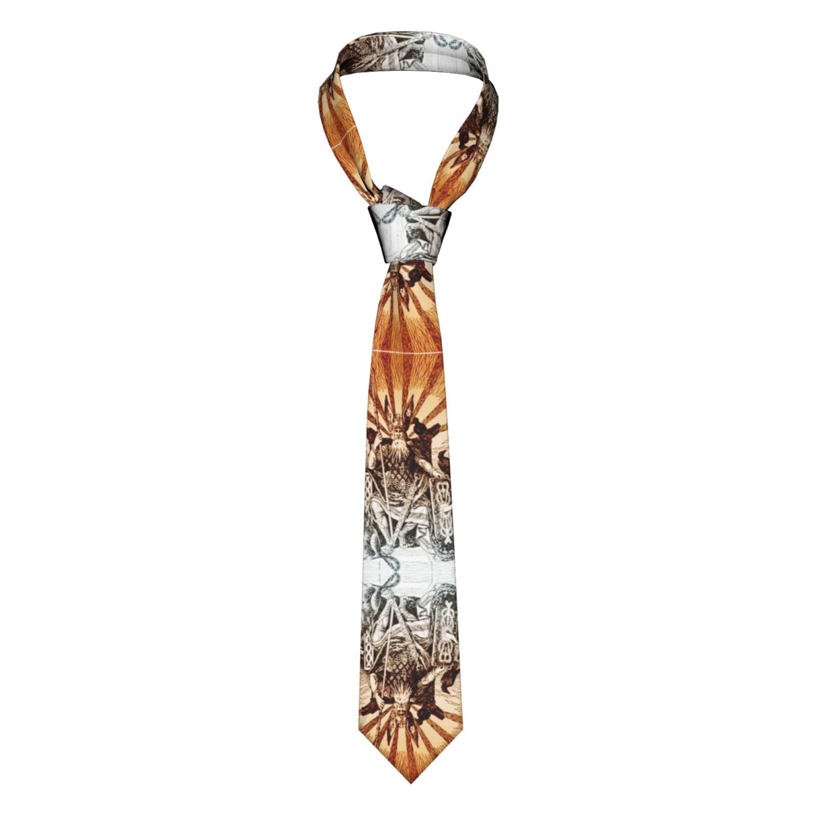 Oudrspo Men's As Pic Odin King Of Gods Norse Mythology And His War Dog Skinny Tie Fashion Novelty Necktie Wedding Business Party Gifts