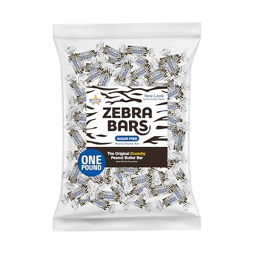 Atkinson's Sugar Free Peanut Butter Bars - Crunchy and Crispy Peanut Butter Candy - Gluten Free, Kosher, Vegan - Bite Size Candy - 1 lb. Bag