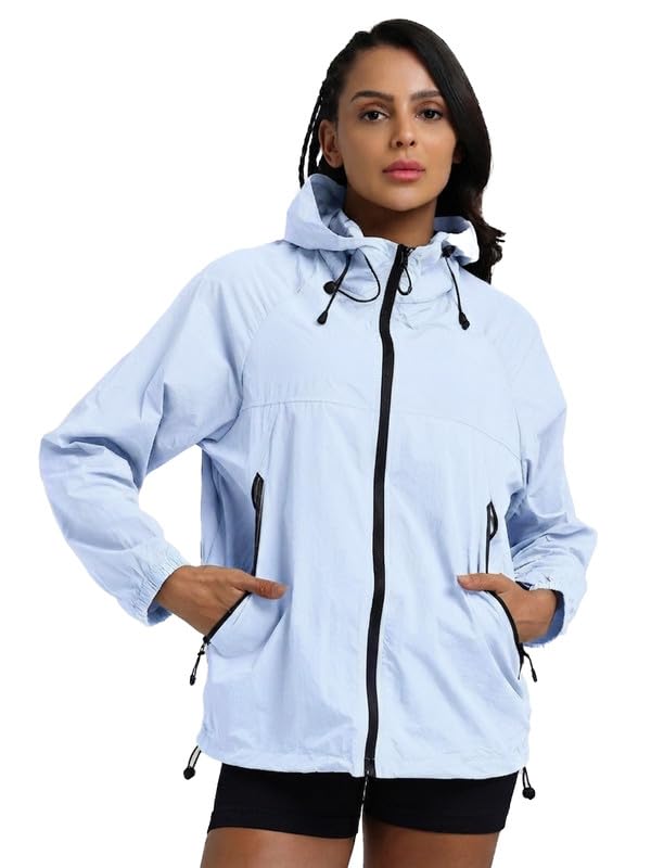 chkokko Windcheater For Women With Hood | With Advanced Upf 50+ UV Windproof Windbreaker Sunscreen | Lightweight Water-repellent Sports Outdoor Travel & Everyday Wear Windshield-picture-37