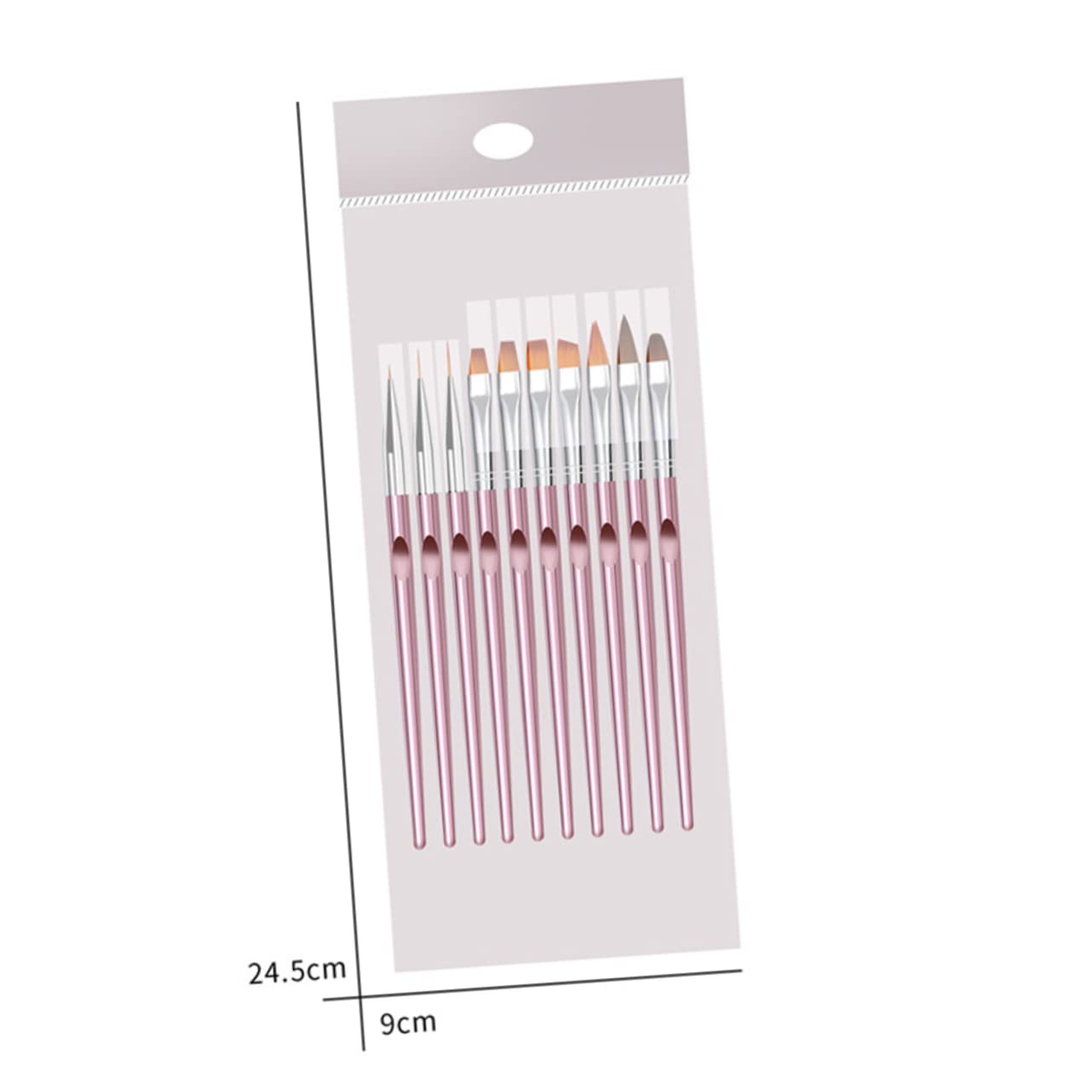 Healvian 30pezzi Pennelli Per Nail Art Cristallo Strumenti Per Manicure Professionale e Fai Da Te Con Manico Lungo Rosa Oro Per Decorazioni Unghie e Dotting Pen Per Uso Salone e Casa
