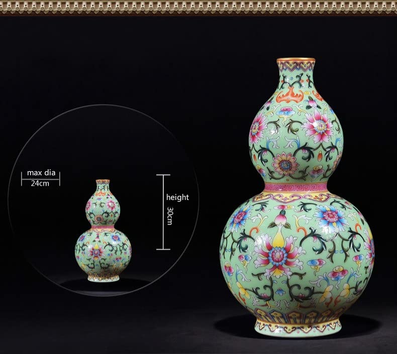 Amazon.co.jp: N/A 中国風のアンティークグリーンセラミック花瓶