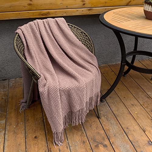 Lomao Knitted Throw Blanket With Tassels Bubble Textured Lightweight Throws For Couch Cover Home Decor (Pink, 50X60) #TOP5
