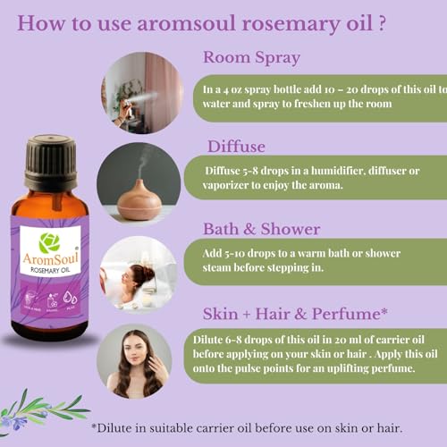 Image of Premium Rosemary Essential Oil 30 ml 100% Natural & Pure | Therapeutic & Aromatherapy Grade |