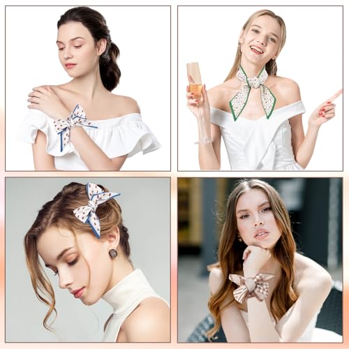 6Pcs Multi-Colored Bag Scarf Purse, Scarf for Handbags, Skinny Hair Neck Scarves for Girls Women, Silk Feeling Handle Ribbon Scarves Lightweight Neckerchief for Package Band Fashion Accessories Gifts2