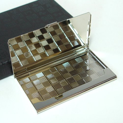 Mother of Pearl Lady Business Credit Id Card Holder Case Metal Stainless Steel Engraved Slim Money Wallet with Korean Traditional Lattice Design2