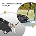 PawHut Hundewagen, klappbarer Hundebuggy für Zwergenhunde bis zu 4 kg, zusammenklappbarer Katzenbuggy mit Griffstange, waschbarem Kissen, Sicherheitsleinen, Aufbewahrungstasche, 4 Räder, Schwarz