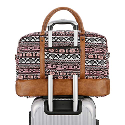 BAOSHA Women's Colorful Travel Duffel Bag Overnight Weekender Bag Carry On Tote Bag With Shoes Compartment HB-38 (YS)