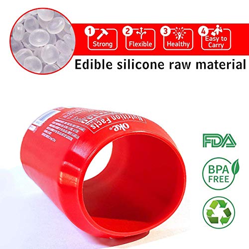 Botterwinner 4 Packs Covers Silicone Can Sleeves Hide a Beer That Look Like Soda, Red - Thumbnail 5