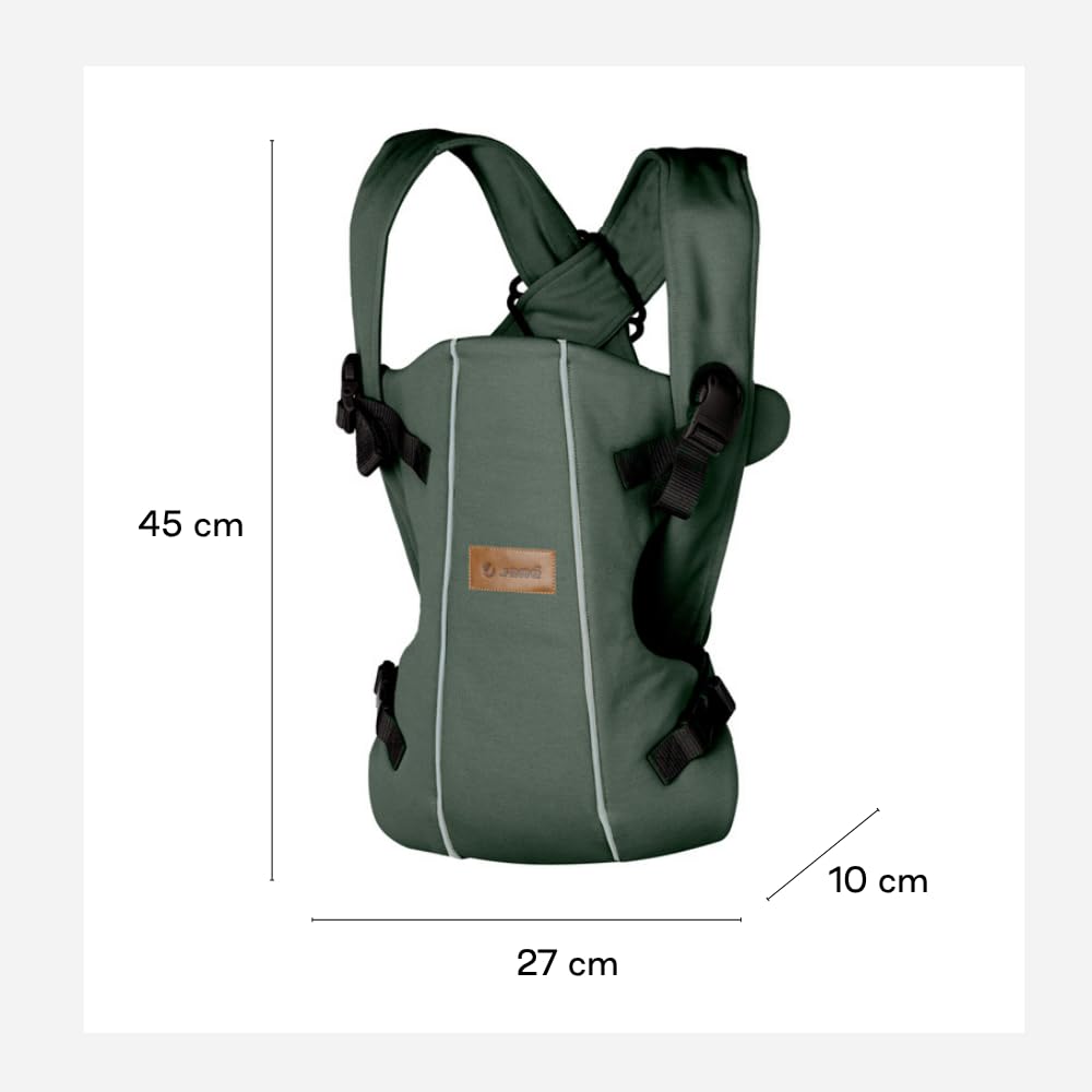 Jané Dual, nosidełko dla niemowląt, ergonomiczny plecak dla niemowląt, do 15 kg, 3 pozycje, oddychający i wyściełany, zielony