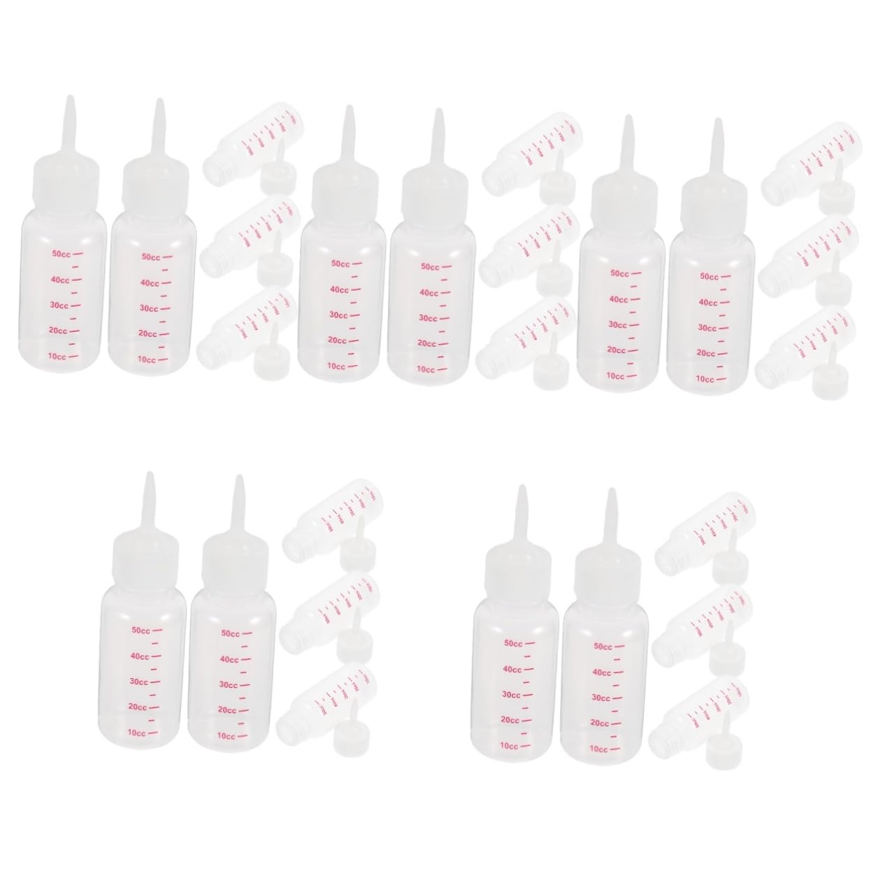 VANZACK 5sets 50ml Kitten Nursing Bottle Pointed Head Safe Silicone Material for Pet Feeding 5pcs*5