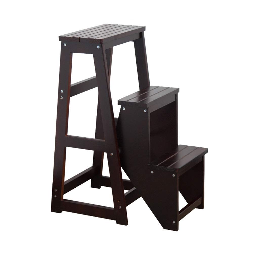 Cxvhsertwr Black Ladders For Home, Step Stool Three-Step Ladder(,36X58x77cm)