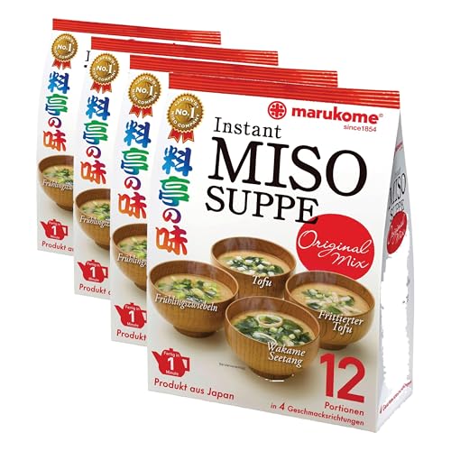 MARUKOME, Dunkelrote Misopaste (Puro Yo Aka) für Suppe, 224,55 g (Packung mit 4)