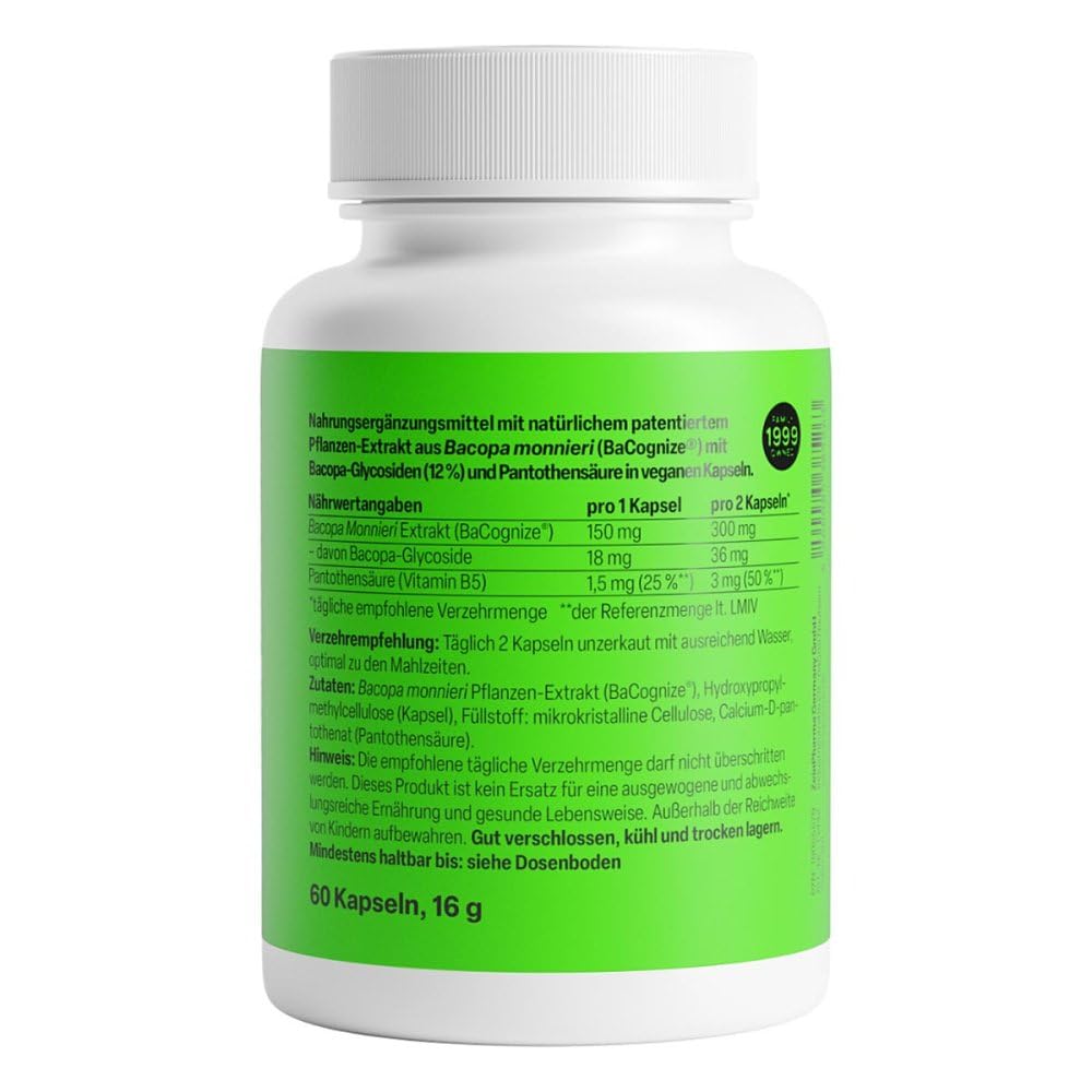 Bacopa Monnieri Brahmi 150 mg Kapseln 60 stk