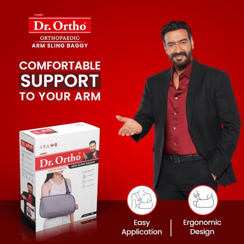 Image of Dr.Ortho Orthopaedic Arm Sling Baggy, Prevents Shoulder Dislocation, Shoulder Support for Fracture Support, Immobilization, Breathable & Skin Friendly Material - Small
