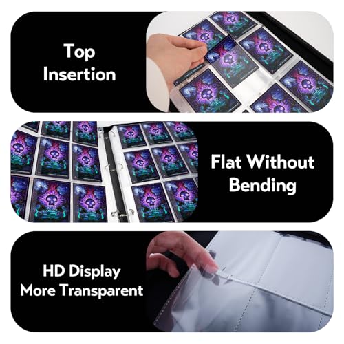 Image of 9 Pocket Card Binder for MTG /YGO /PTCG /Game Cards, Holds 900 Cards,Premium Card Collector Book for TCG Players,Toys Gifts for Kids(purple)