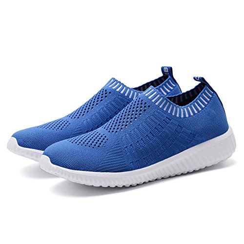 Image of konhill Womens Walking Shoes Slip On Sneakers Breathable Mesh Lightweight Casual Footwear for Daily Commute