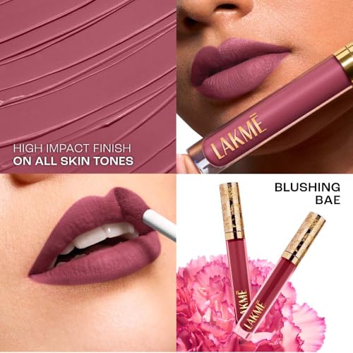 Image of Lakme Rouge Bloom Matte Lip Liquid Blushing Bae 204-3.5ml