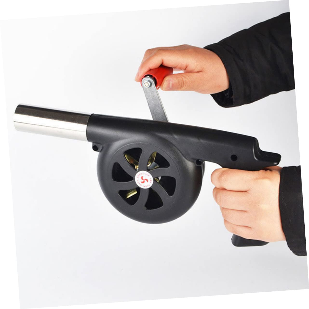 Toddmomy Soffiatore Ferro Barbecue e per in Abs Portatile a Manuale Carbone Ventilatore Manovella per Accendere Campeggio