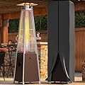 YITAHOME Patio Heater, 48,000 Btu Outdoor Pyramid Patio Heater, Quartz Glass Tube Propane Heater with Cover and Wheels for Patio, Backyard, Garden, Bronze