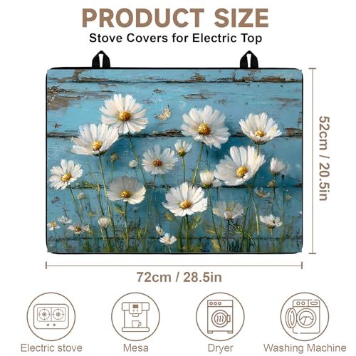 Image of Stove Burner Covers Non-Slip Electric Cooktop Protector Mat (Dandelion)