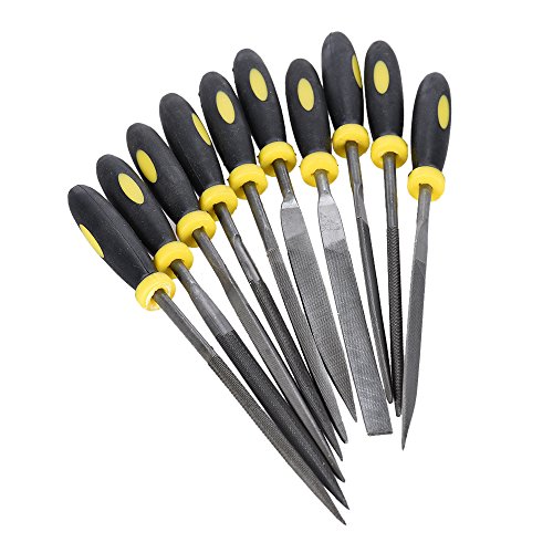 RuleaxAsi 10 pcs Guitarra Fret Nut Saddle Slot Pickguard Moagem Grupo de Arquivos de Manutenção Conj