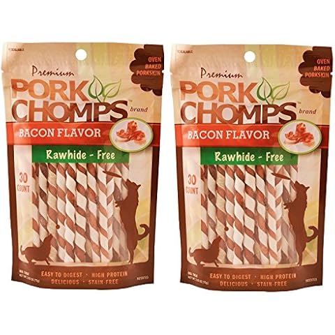 Scott Pet Products 60 Count Pork Chomps Bacon Twists Treat, Mini - 2 Pack Cover