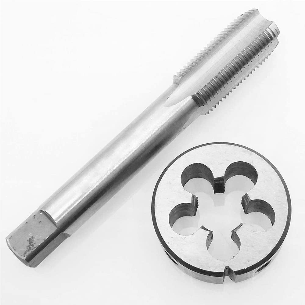 HUAZHICHUN 1PC 15/16-12UN Tap + 1PC 15/16-12UN Die, HSS Tap and Die Set Right Hand Tap