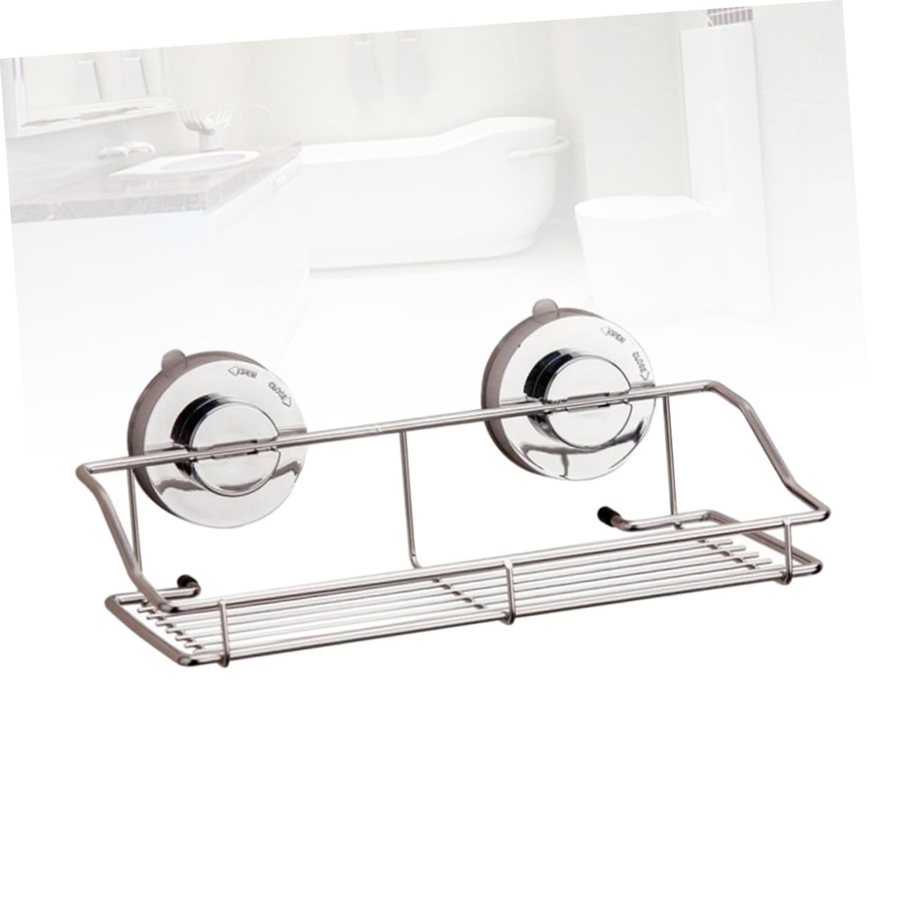 ABOOFAN Cestino Portaoggetti in Metallo Argento Super Ventosa senza Fori Organizer per Cucina e Moderno