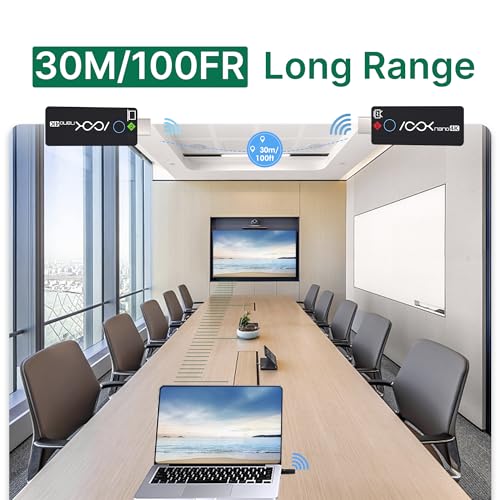 Image of RGBlink 4K Wireless HDMI Transmitter & Receiver, Wireless HDMI Extender Presentation Kit for Meeting Room, 131ft Low-Latency, PC to TV, Plug & Play,Compatible with Yealink MeetingBoard, Ask Nano