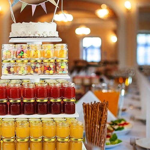 Image of Glassbunny 1 oz Round Small Glass Jars with Lids, Mini Honey Jars, Candle Jar for Candle Making, Gifts, Crafts, Spices, Wedding, Party Favors 33ML Set of 6