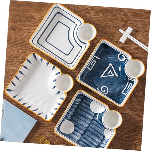 Set de 4 Platos Sushi Cerámica Cuadrados Irregulares miniatura 7